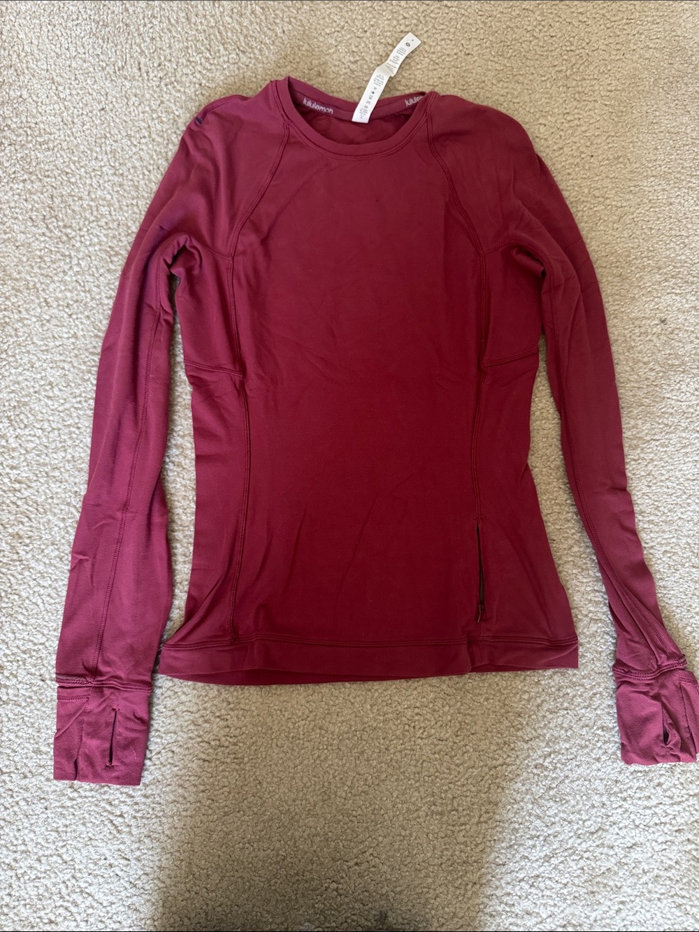 lululemon athletica Long Sleeve Crew Top - Deep Wine